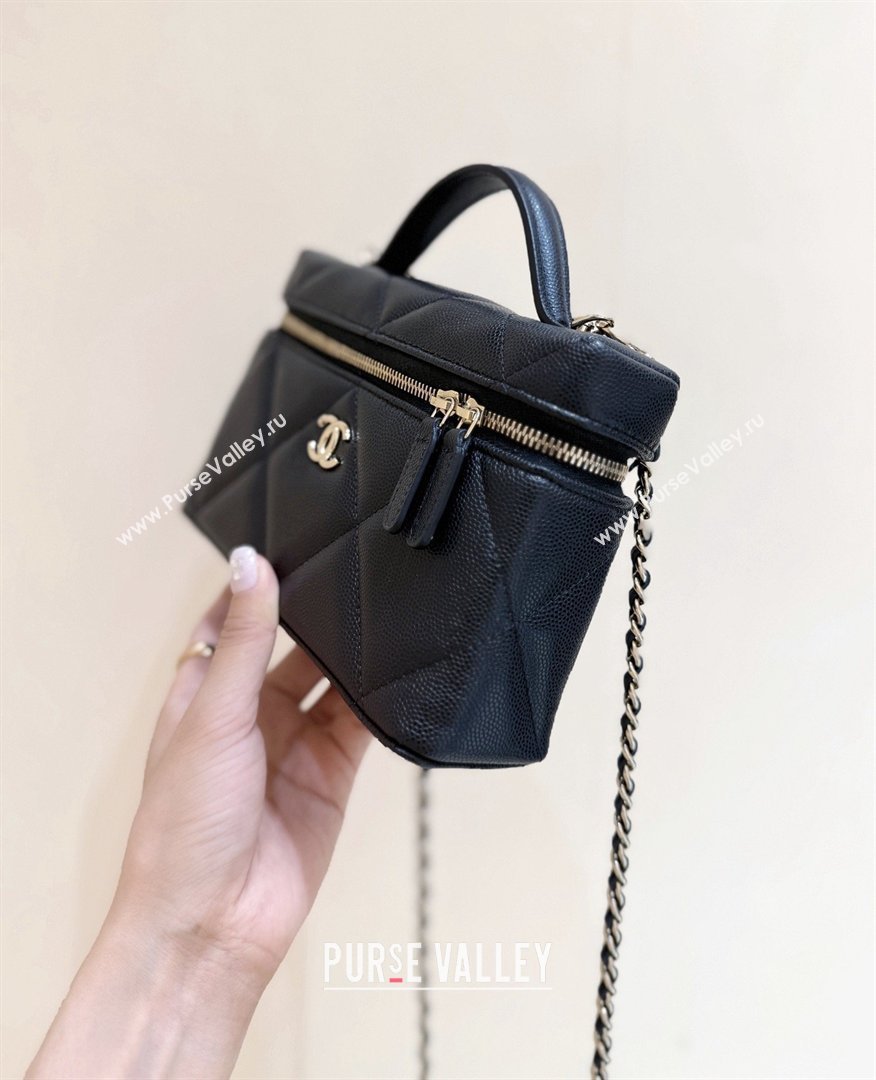 Chanel Grained Shiny Calfskin Vanity Case with Top Handle AP4936 Black 2026 Top Quality (SHUNY-26040815)