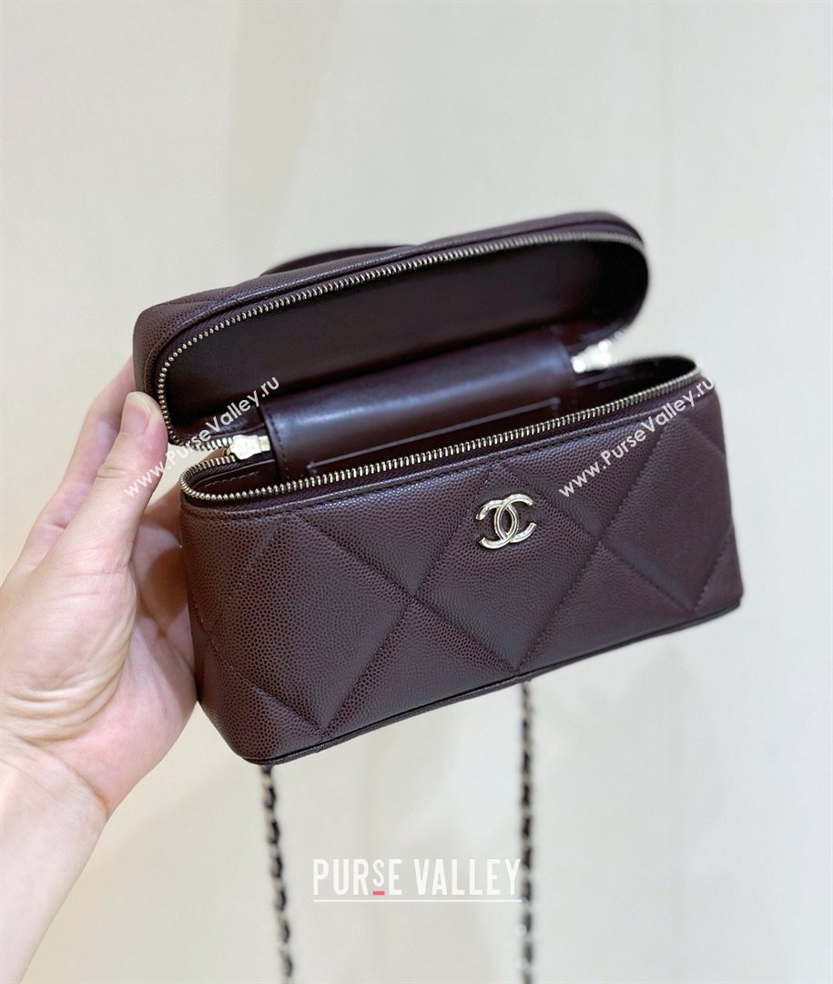 Chanel Grained Shiny Calfskin Vanity Case with Top Handle AP4936 Reddish Brown 2026 Top Quality (SHUNY-26040813)