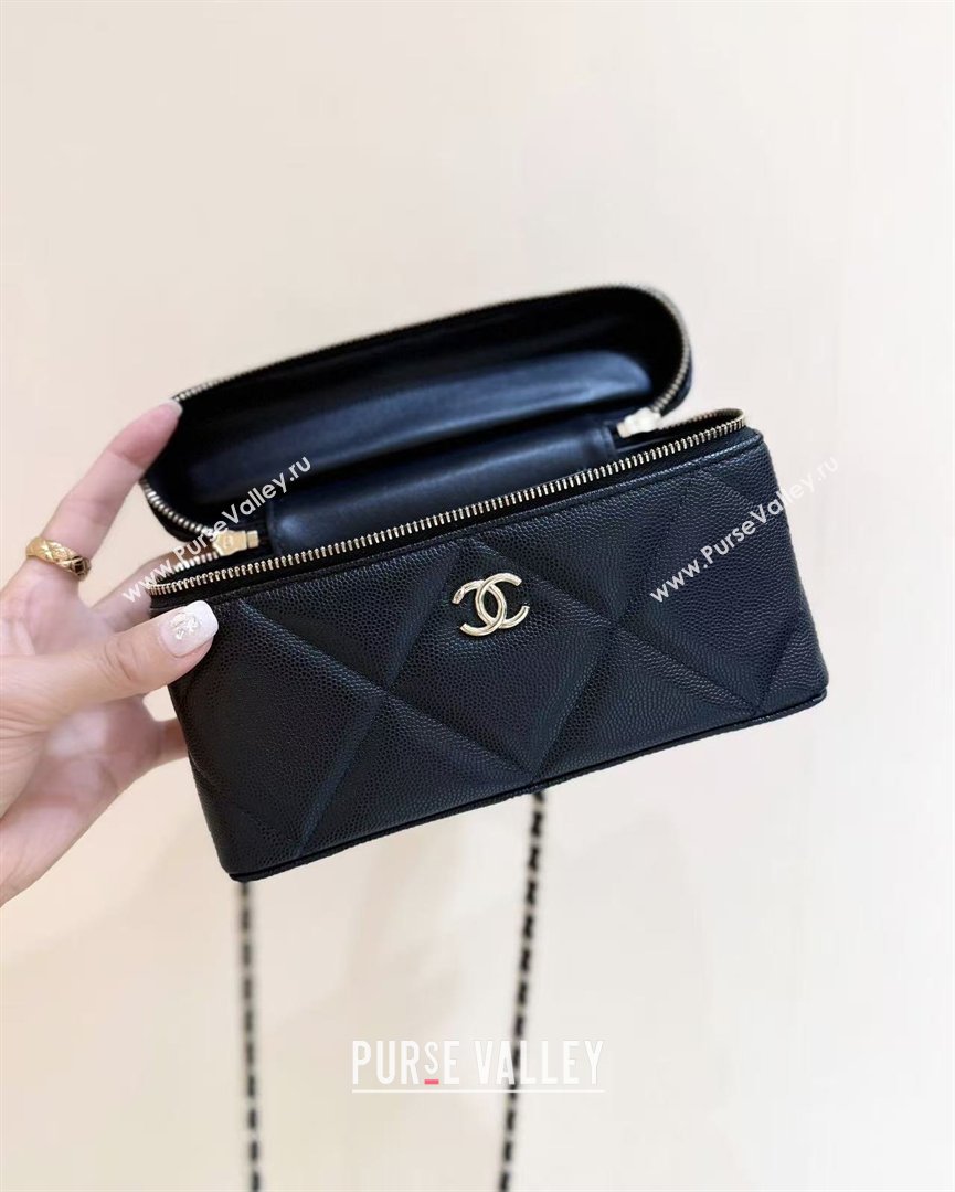 Chanel Grained Shiny Calfskin Vanity Case with Top Handle AP4936 Black 2026 Top Quality (SHUNY-26040815)