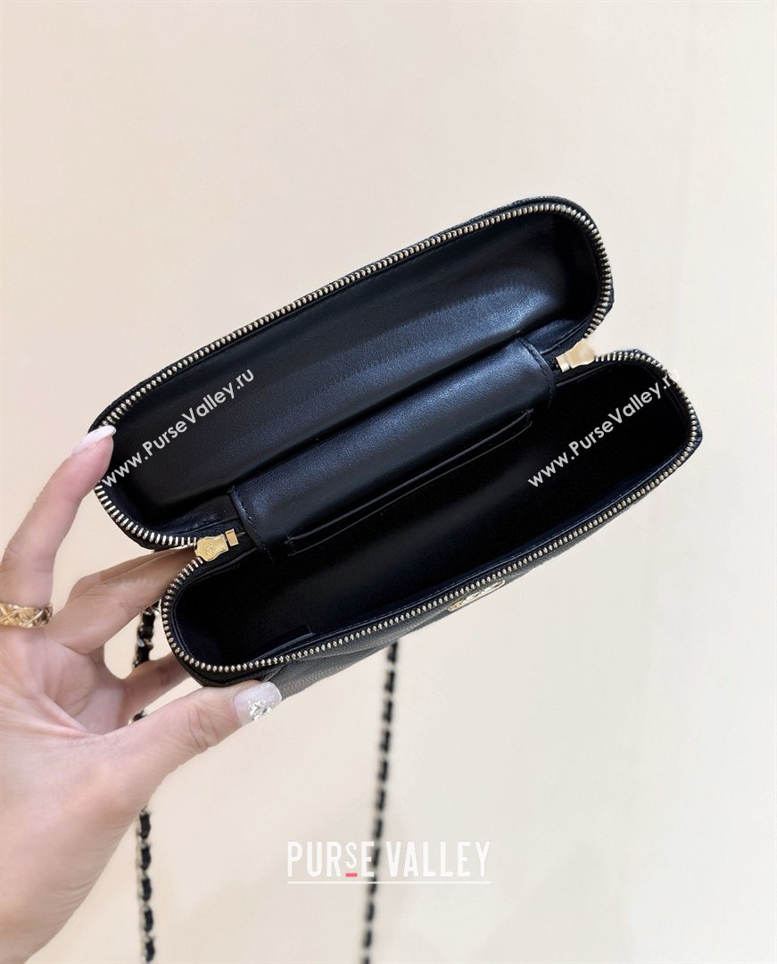 Chanel Grained Shiny Calfskin Vanity Case with Top Handle AP4936 Black 2026 Top Quality (SHUNY-26040815)