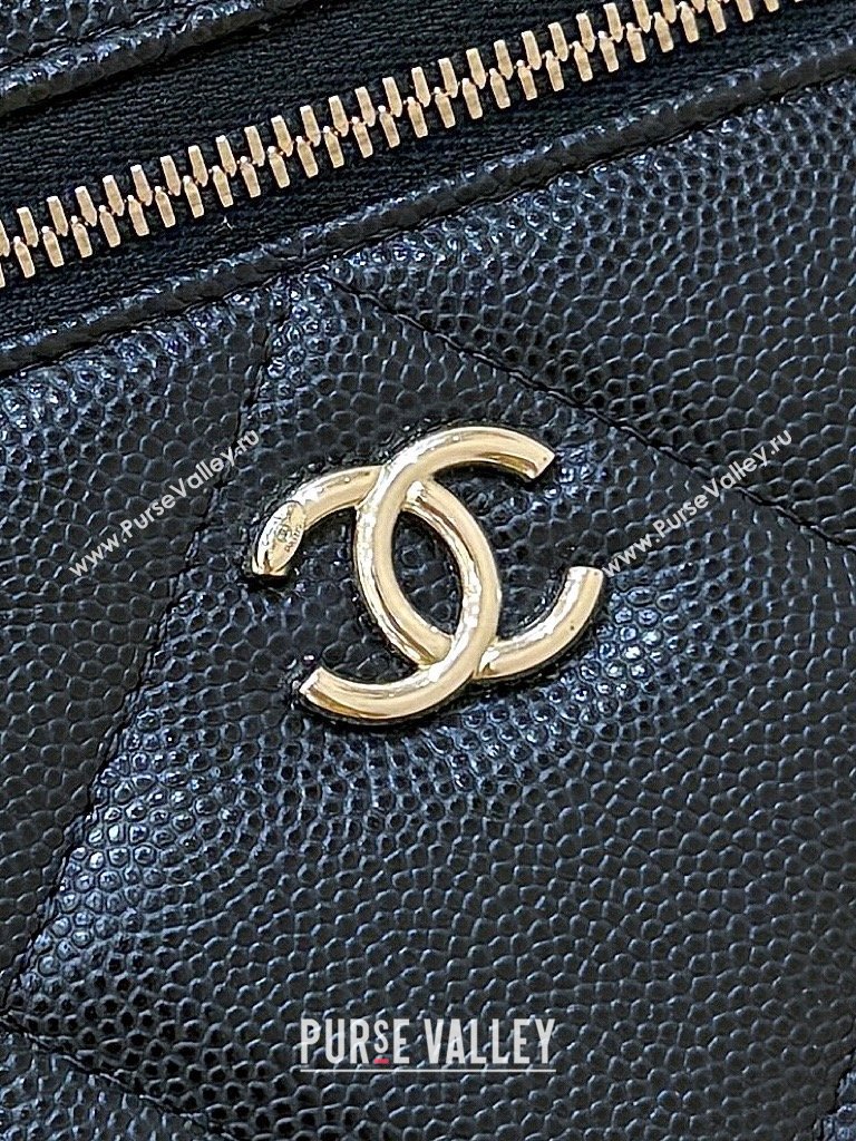 Chanel Grained Shiny Calfskin Vanity Case with Top Handle AP4936 Black 2026 Top Quality (SHUNY-26040815)