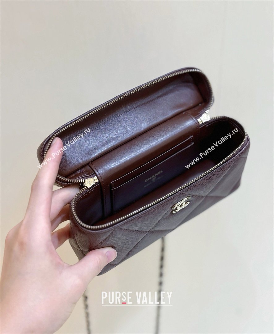 Chanel Grained Shiny Calfskin Vanity Case with Top Handle AP4936 Reddish Brown 2026 Top Quality (SHUNY-26040813)