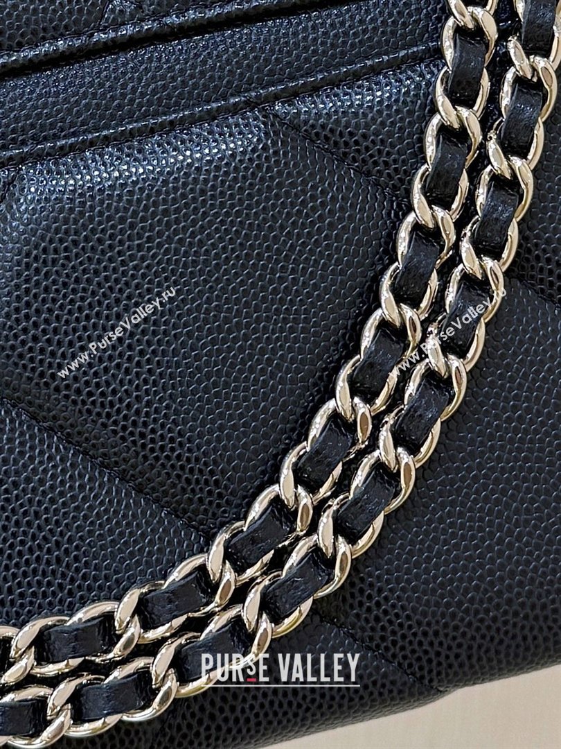 Chanel Grained Shiny Calfskin Vanity Case with Top Handle AP4936 Black 2026 Top Quality (SHUNY-26040815)