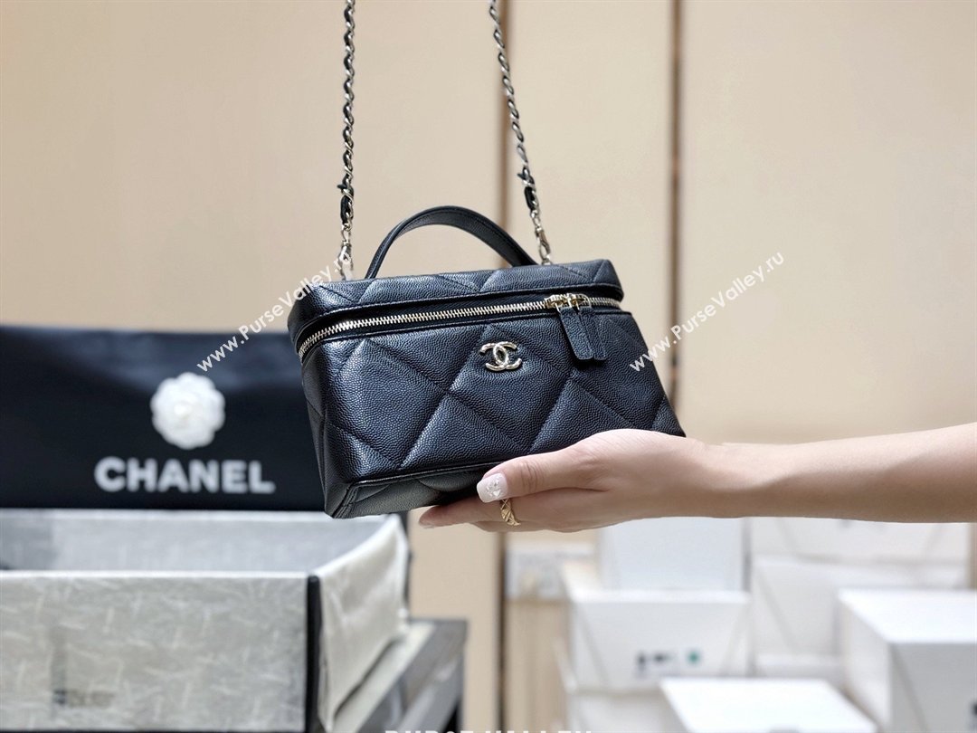 Chanel Grained Shiny Calfskin Vanity Case with Top Handle AP4936 Black 2026 Top Quality (SHUNY-26040815)