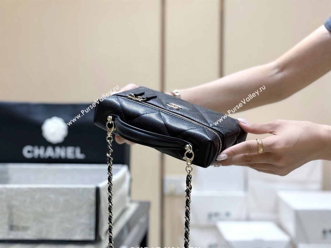 Chanel Grained Shiny Calfskin Vanity Case with Top Handle AP4936 Black 2026 Top Quality (SHUNY-26040815)