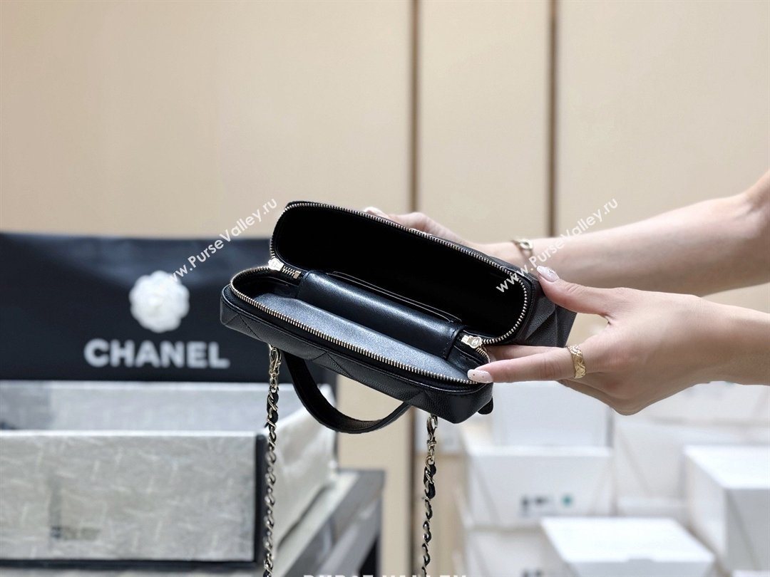 Chanel Grained Shiny Calfskin Vanity Case with Top Handle AP4936 Black 2026 Top Quality (SHUNY-26040815)