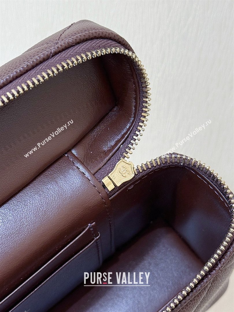 Chanel Grained Shiny Calfskin Vanity Case with Top Handle AP4936 Reddish Brown 2026 Top Quality (SHUNY-26040813)