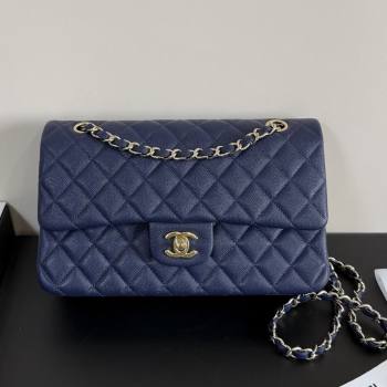 Chanel Grained Calfskin Medium Classic Flap Bag A01112 Deep Blue/Gold 2026 (YUND-26040817)