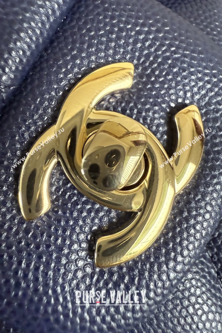 Chanel Grained Calfskin Medium Classic Flap Bag A01112 Deep Blue/Gold 2026 (YUND-26040817)