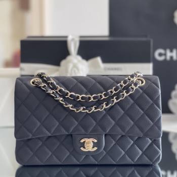 Chanel Grained Calfskin Medium Classic Flap Bag A01112 Deep Blue/Light Gold 2026 Original Quality (MHE-26040817)