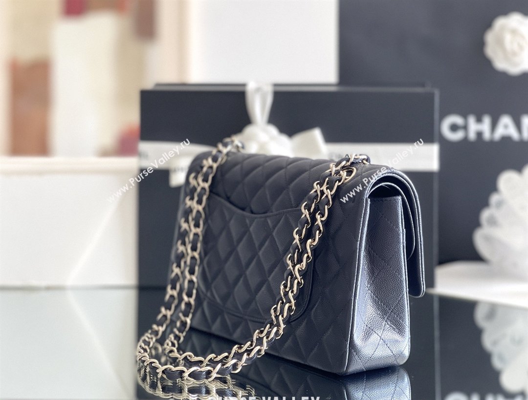 Chanel Grained Calfskin Medium Classic Flap Bag A01112 Deep Blue/Light Gold 2026 Original Quality (MHE-26040817)