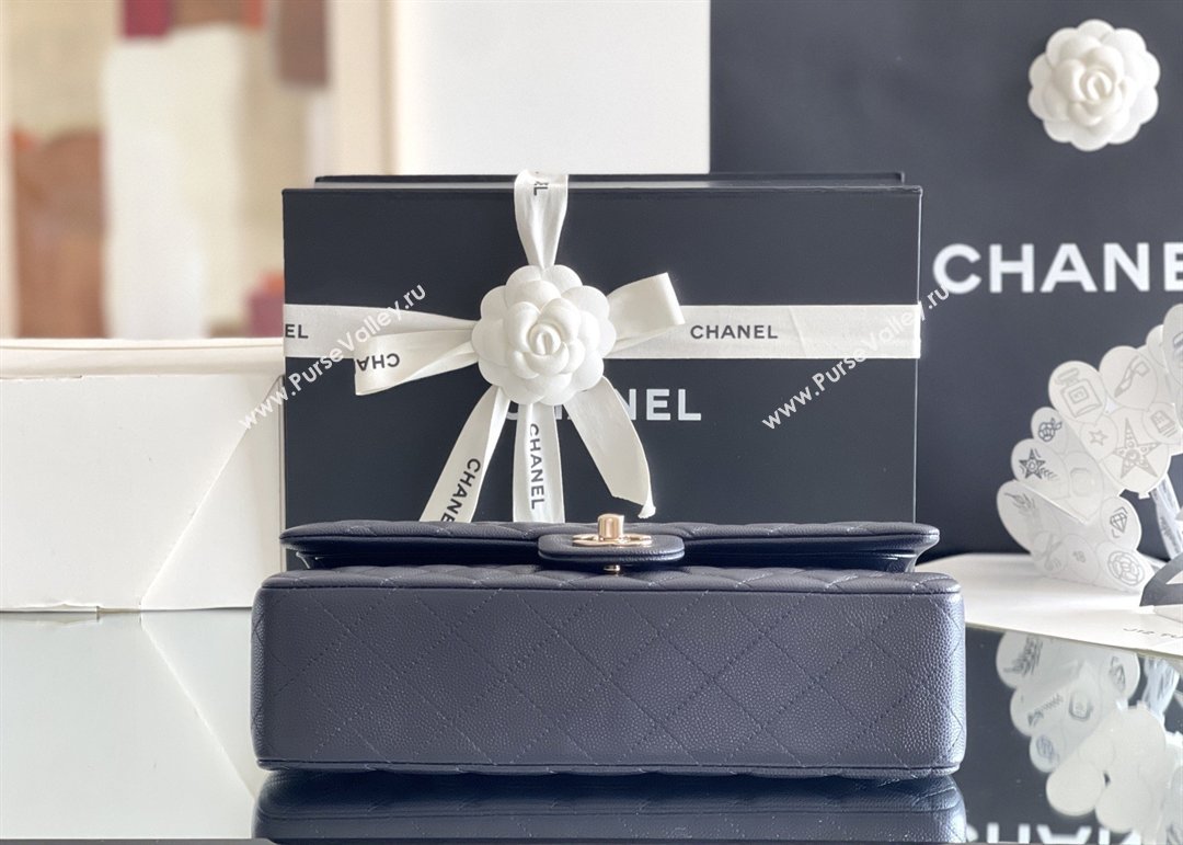 Chanel Grained Calfskin Medium Classic Flap Bag A01112 Deep Blue/Light Gold 2026 Original Quality (MHE-26040817)
