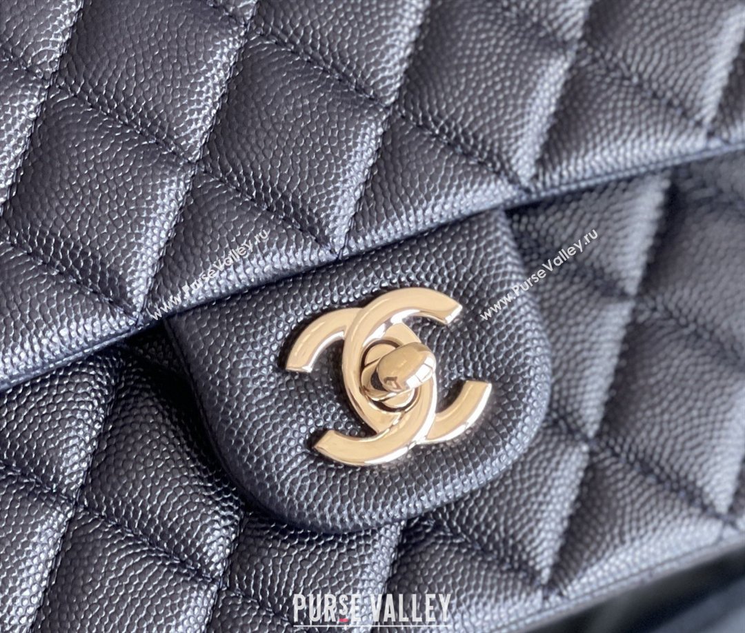 Chanel Grained Calfskin Medium Classic Flap Bag A01112 Deep Blue/Light Gold 2026 Original Quality (MHE-26040817)