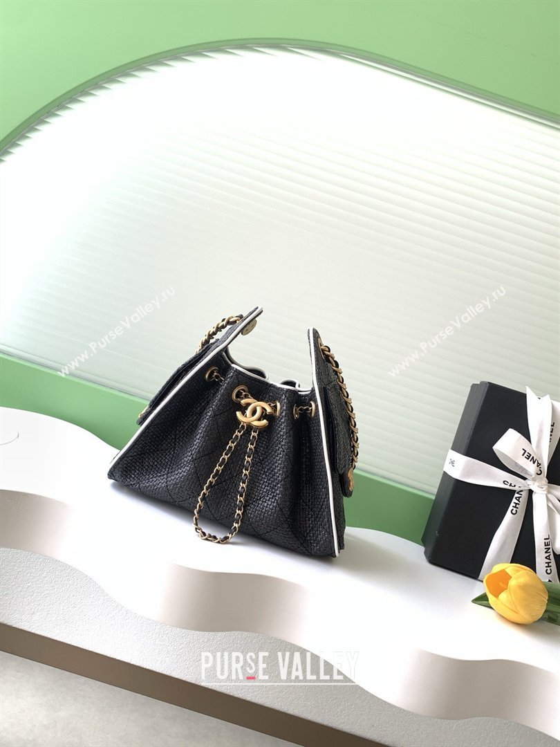 Chanel 25 Mini Hobo Handbag in Braided Raffia AS5631 Black 2026 (JY-26040810)