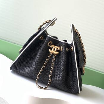 Chanel 25 Mini Hobo Handbag in Braided Raffia AS5631 Black 2026 (JY-26040810)