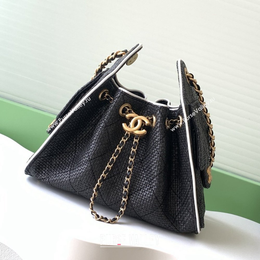 Chanel 25 Mini Hobo Handbag in Braided Raffia AS5631 Black 2026 (JY-26040810)