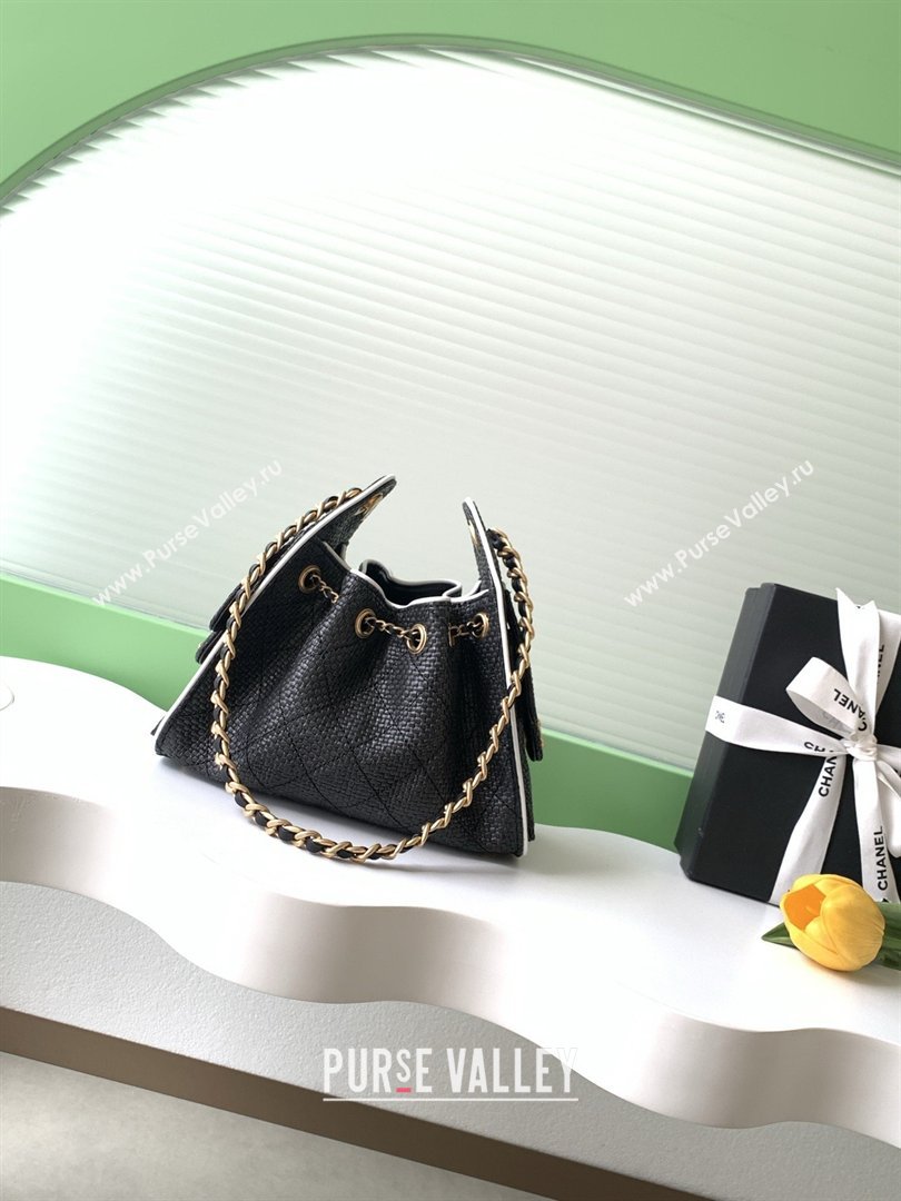 Chanel 25 Mini Hobo Handbag in Braided Raffia AS5631 Black 2026 (JY-26040810)
