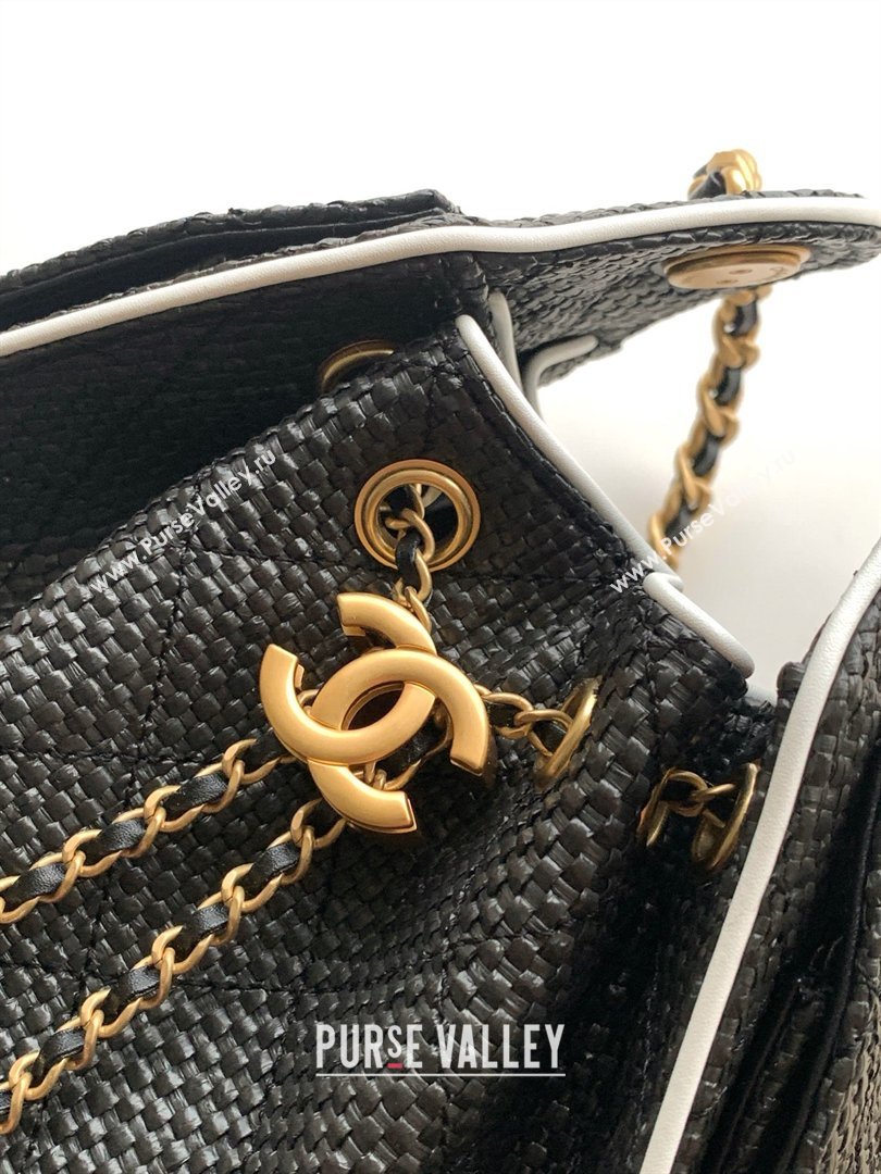 Chanel 25 Mini Hobo Handbag in Braided Raffia AS5631 Black 2026 (JY-26040810)