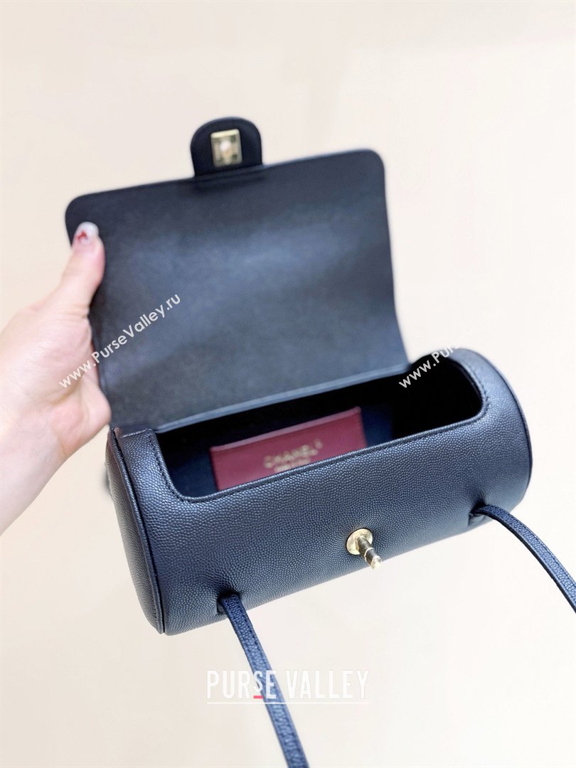 Chanel Small Bowling Bag in Grained Shiny Calfskin AS6143 Black 2026 Top Quality (SHUNY-26040824)