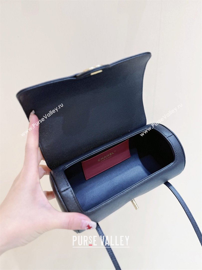 Chanel Small Bowling Bag in Grained Shiny Calfskin AS6143 Black 2026 Top Quality (SHUNY-26040824)