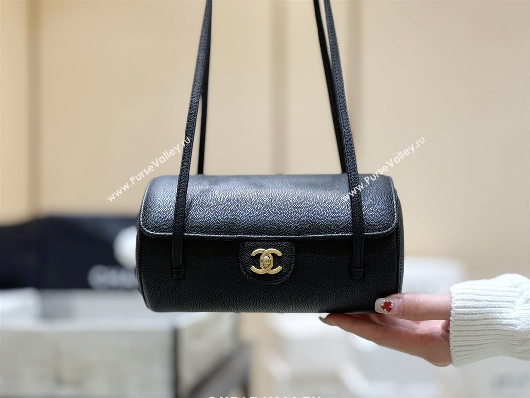 Chanel Small Bowling Bag in Grained Shiny Calfskin AS6143 Black 2026 Top Quality (SHUNY-26040824)