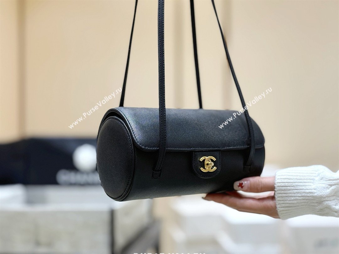 Chanel Small Bowling Bag in Grained Shiny Calfskin AS6143 Black 2026 Top Quality (SHUNY-26040824)