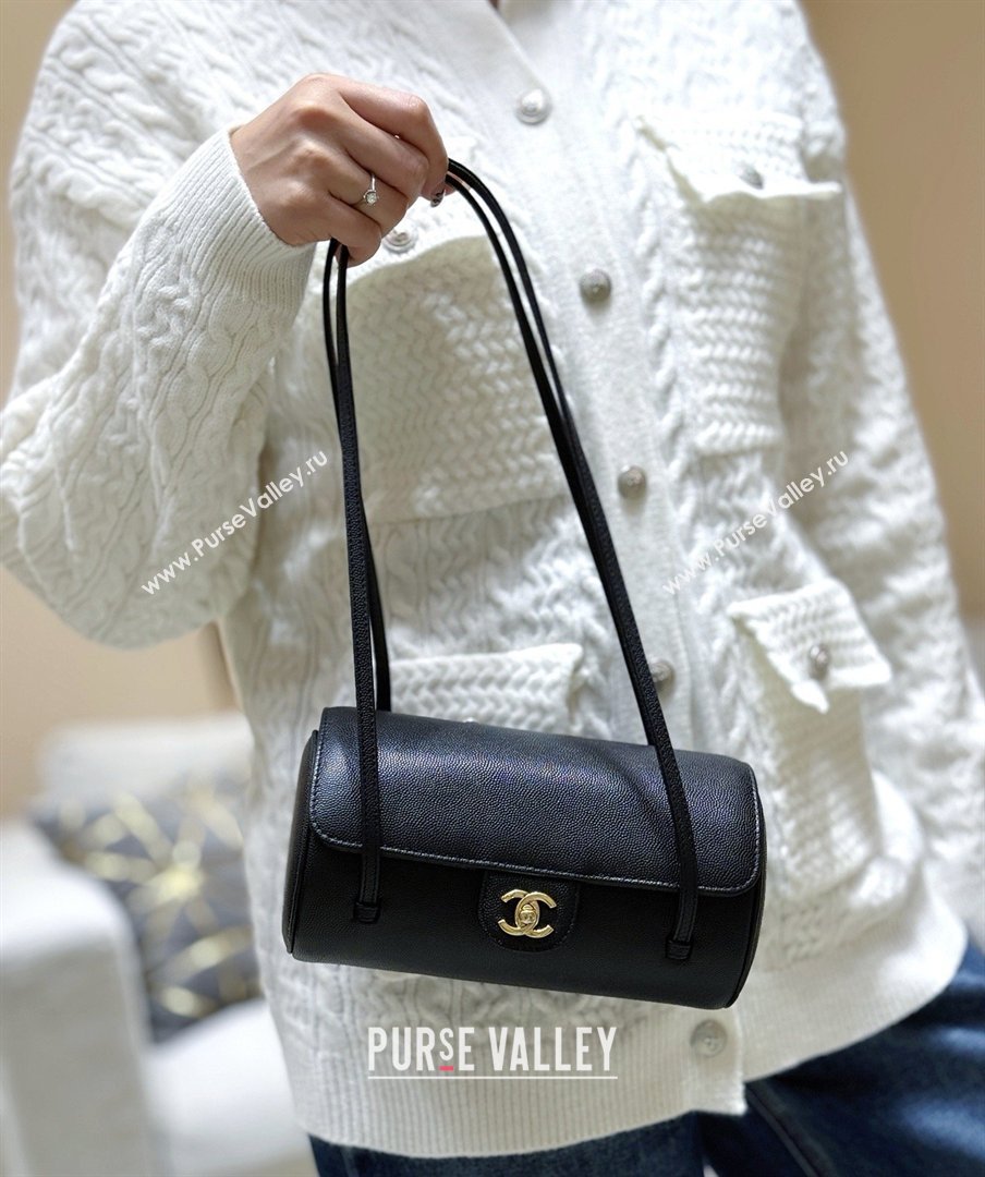 Chanel Small Bowling Bag in Grained Shiny Calfskin AS6143 Black 2026 Top Quality (SHUNY-26040824)