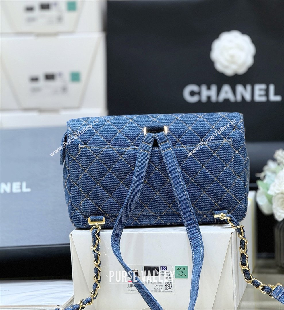 Chanel 1996-1997 Denim Backpack 76828 Blue Top Quality (SHUNY-26040825)