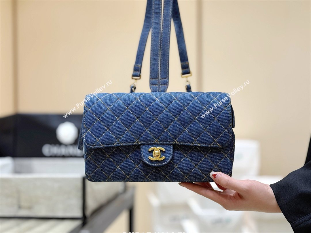 Chanel 1996-1997 Denim Backpack 76828 Blue Top Quality (SHUNY-26040825)