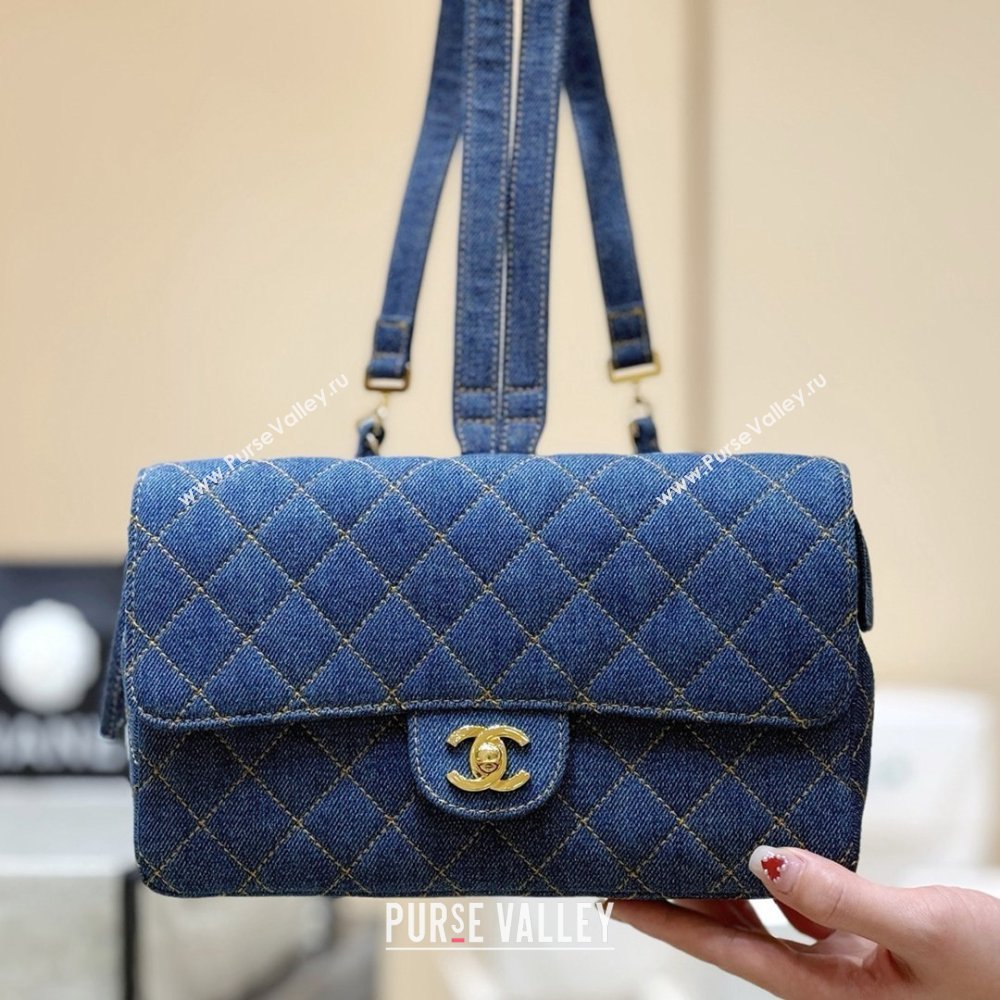 Chanel 1996-1997 Denim Backpack 76828 Blue Top Quality (SHUNY-26040825)