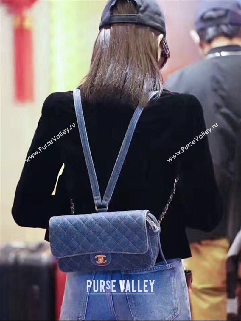 Chanel 1996-1997 Denim Backpack 76828 Blue Top Quality (SHUNY-26040825)