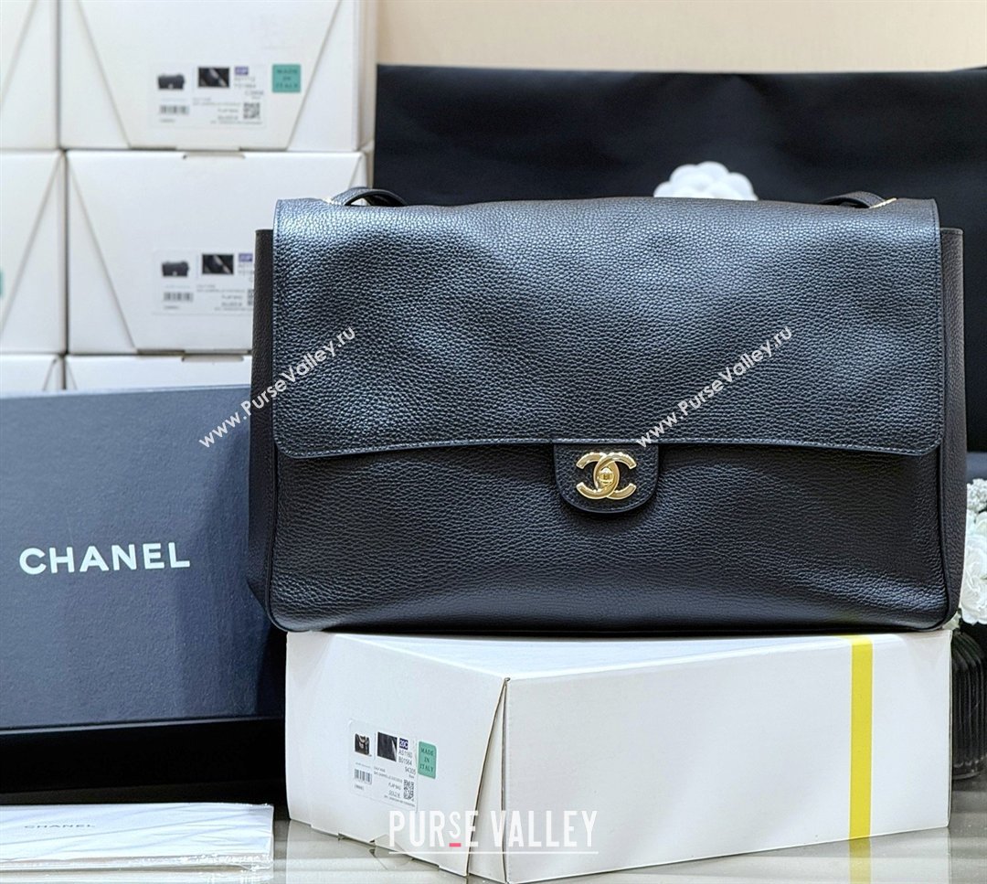 Chanel Maxi Flap Bag in Black Grained Calfskin AS6233 Spring Summer 2026 Top Quality (SHUNY-26040820)