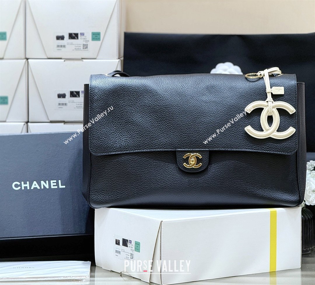 Chanel Maxi Flap Bag in Black Grained Calfskin AS6233 Spring Summer 2026 Top Quality (SHUNY-26040820)