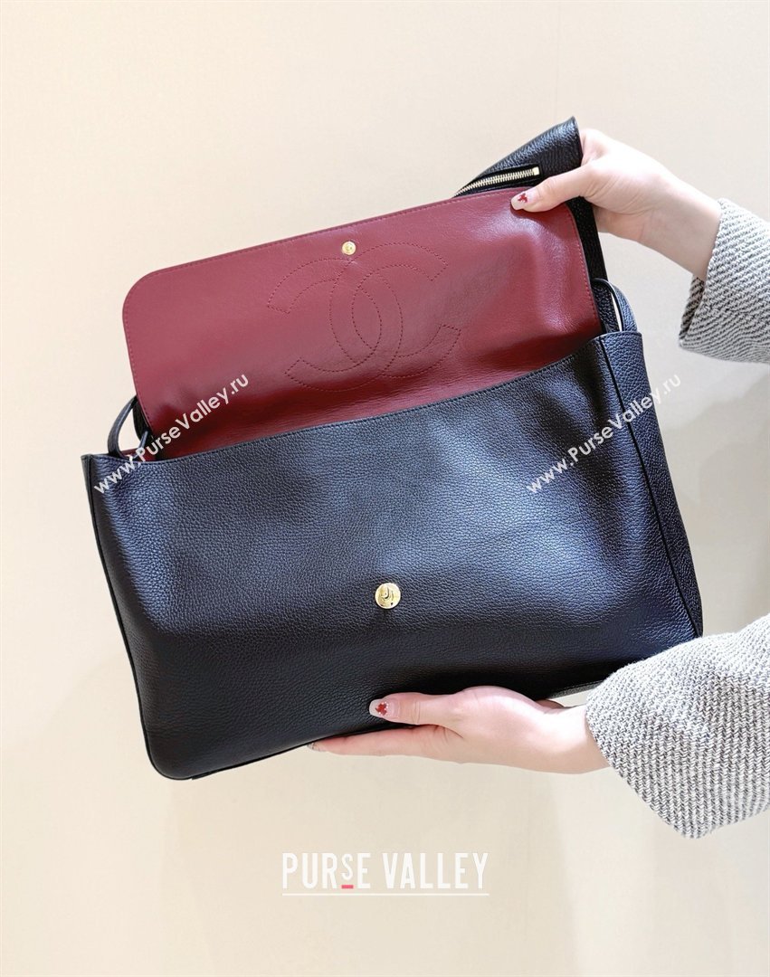 Chanel Maxi Flap Bag in Black Grained Calfskin AS6233 Spring Summer 2026 Top Quality (SHUNY-26040820)