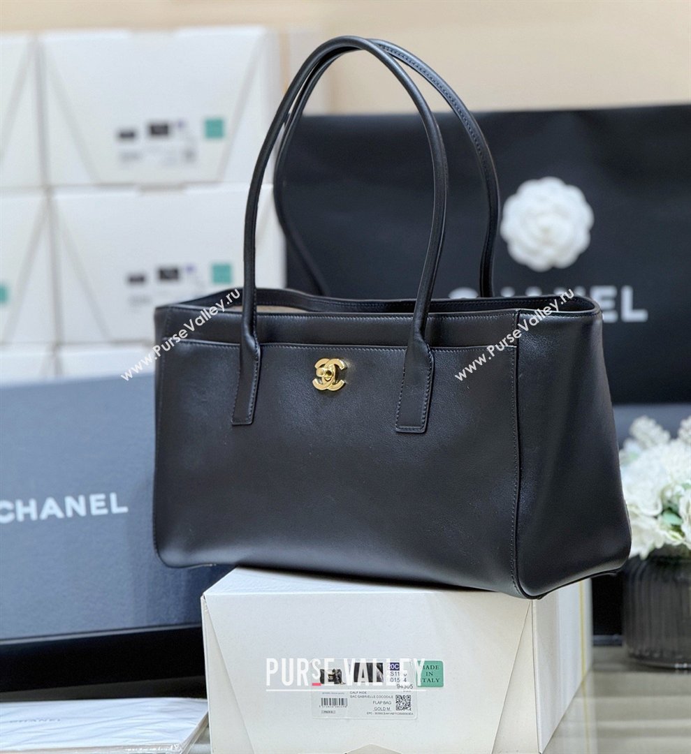 Chanel Small Shopping Bag in Black Calfskin AS6243 2026 Top Quality (SHUNY-26040822)