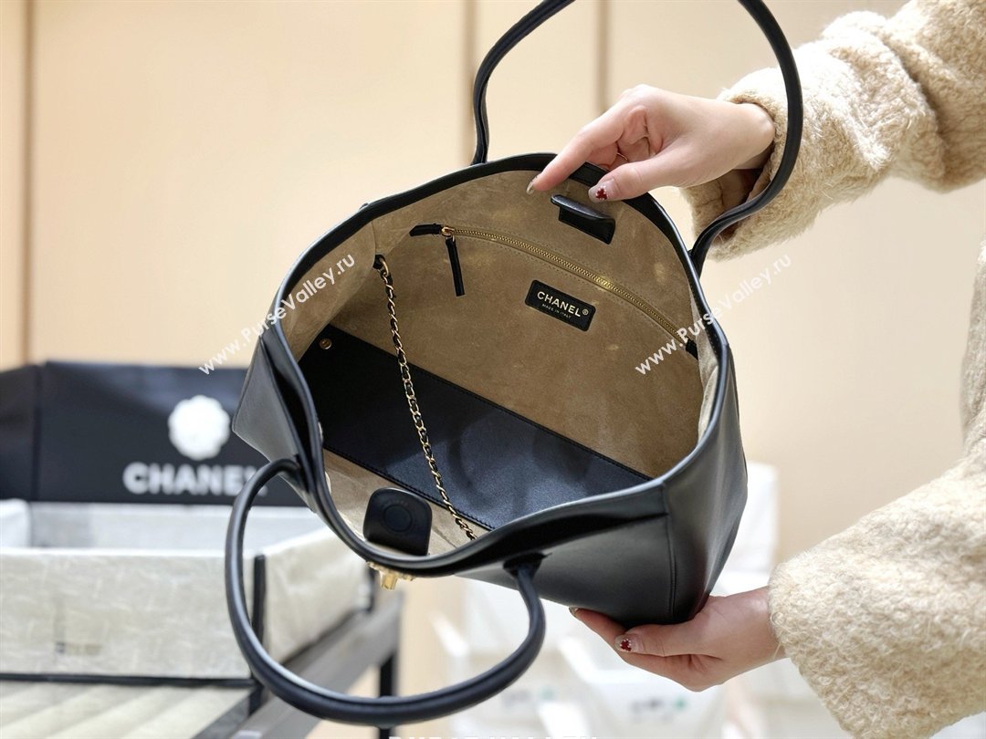 Chanel Small Shopping Bag in Black Calfskin AS6243 2026 Top Quality (SHUNY-26040822)