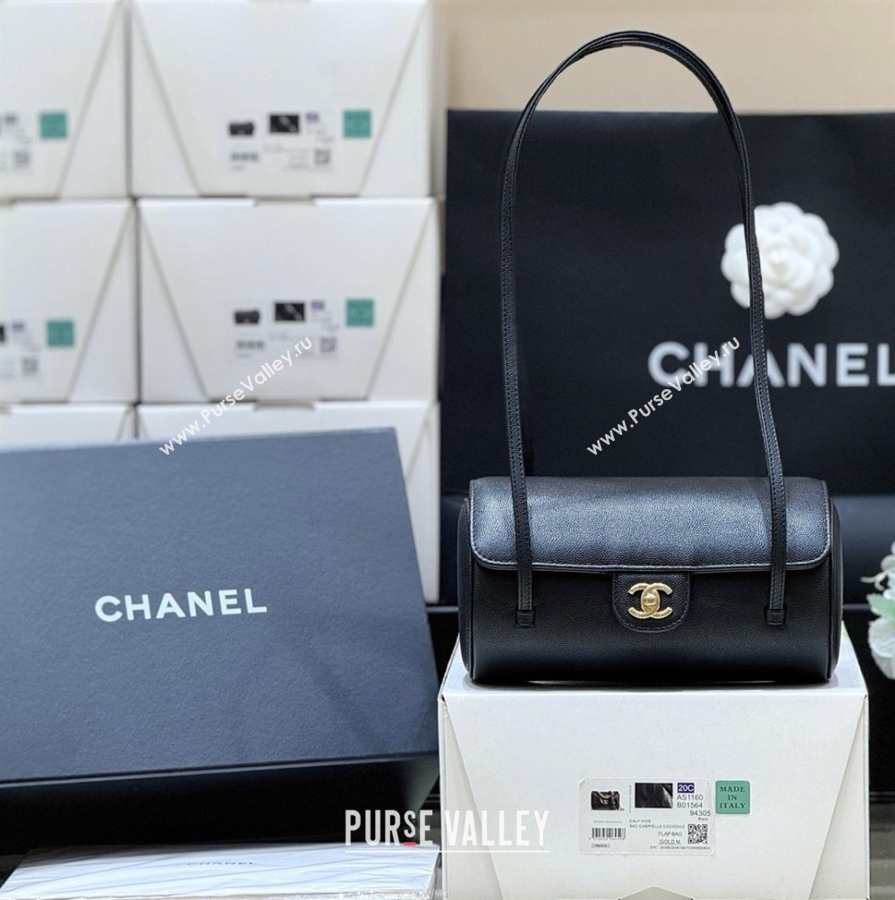 Chanel Small Bowling Bag in Grained Shiny Calfskin AS6143 Black 2026 Top Quality (SHUNY-26040824)
