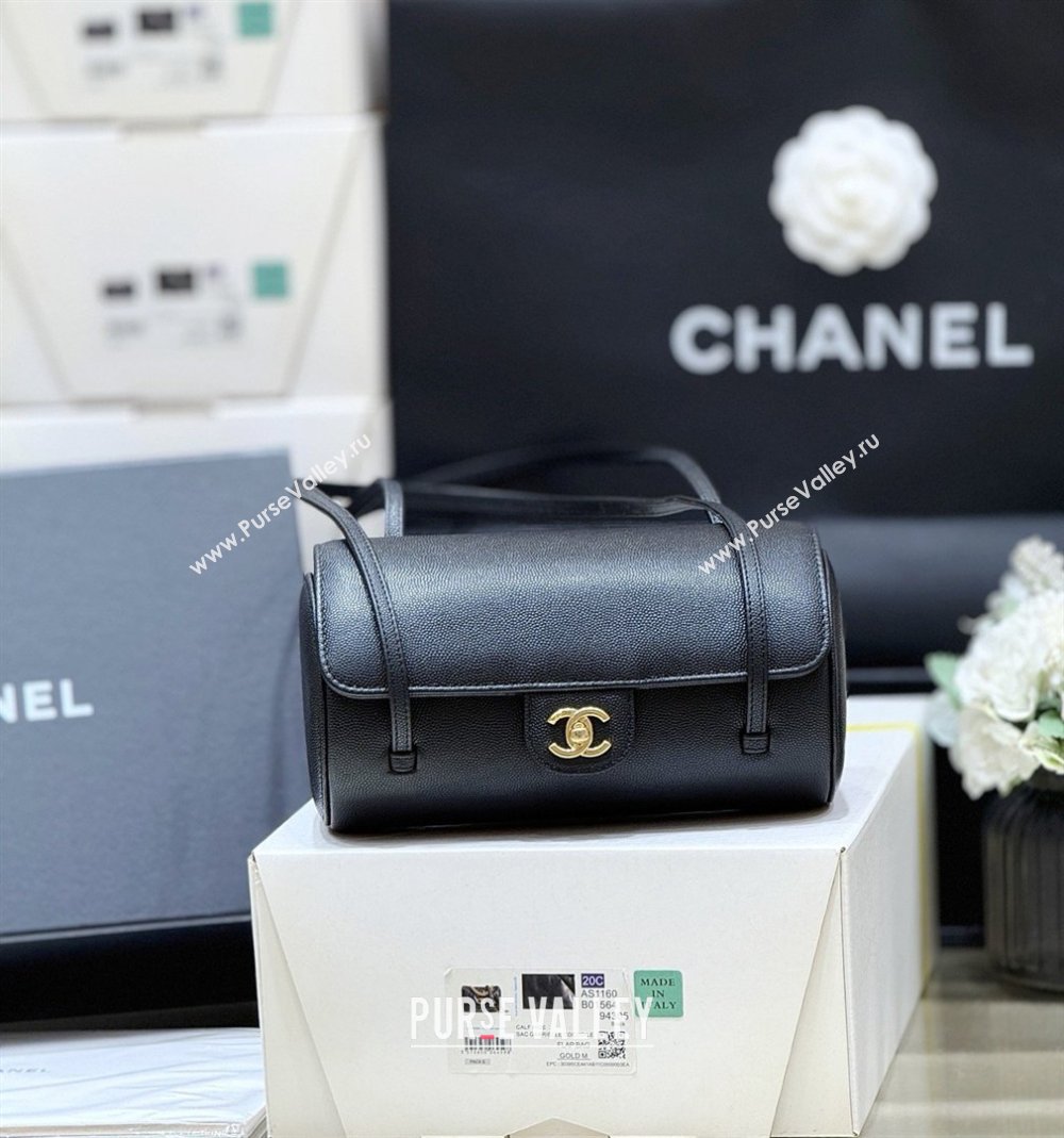 Chanel Small Bowling Bag in Grained Shiny Calfskin AS6143 Black 2026 Top Quality (SHUNY-26040824)