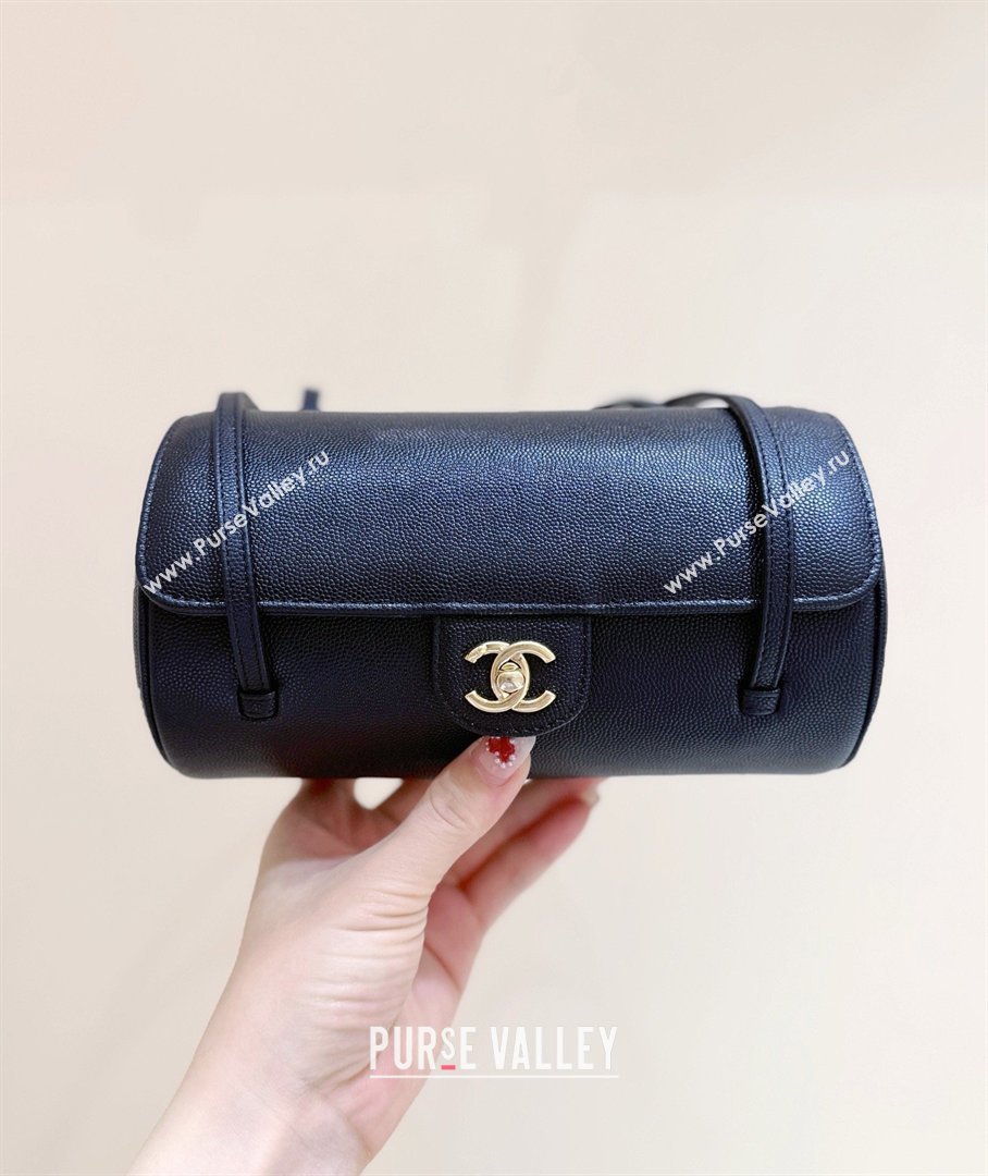 Chanel Small Bowling Bag in Grained Shiny Calfskin AS6143 Black 2026 Top Quality (SHUNY-26040824)