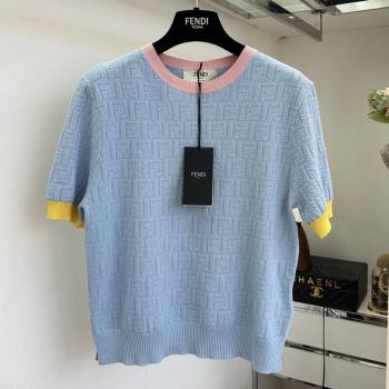 Fendi Knit FF T-shirt F041125 Blue 2026 (Q-26041125)