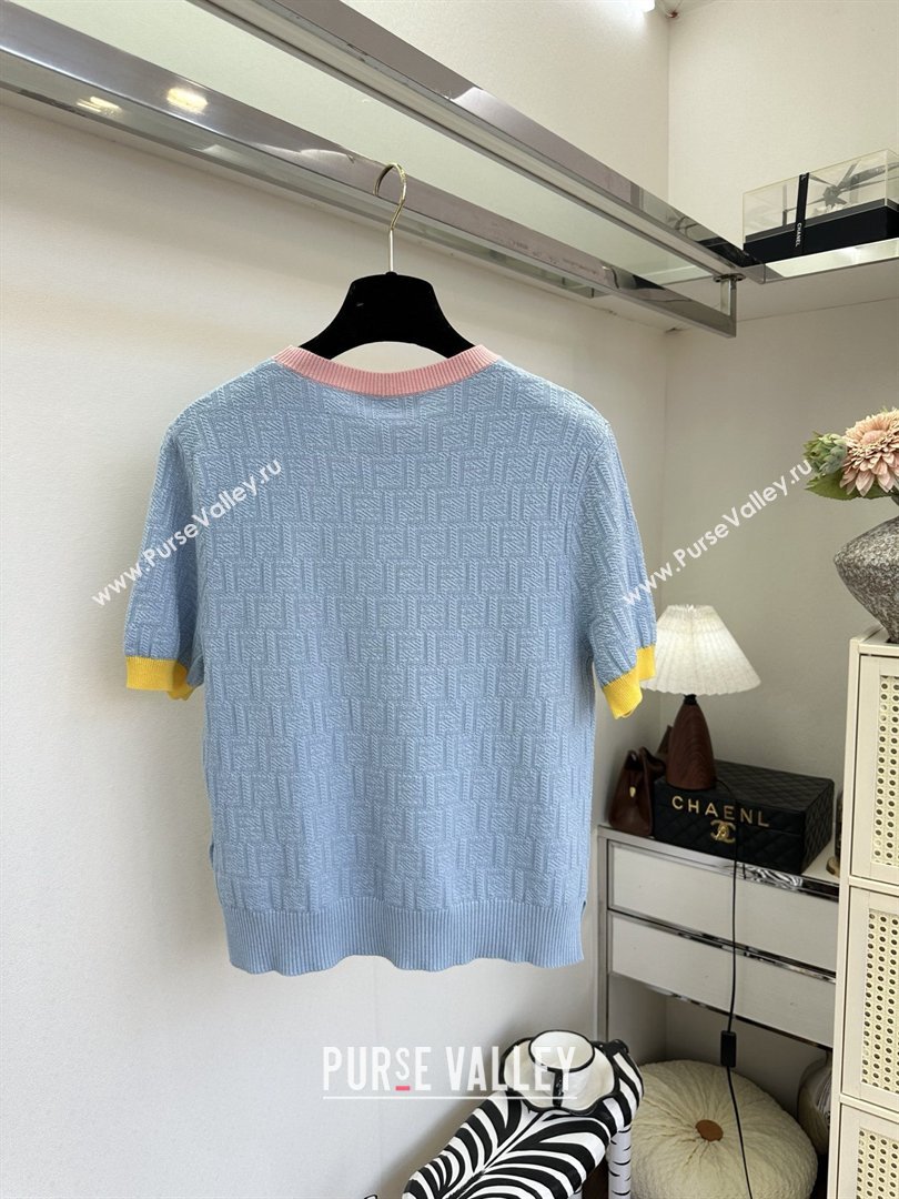 Fendi Knit FF T-shirt F041125 Blue 2026 (Q-26041125)