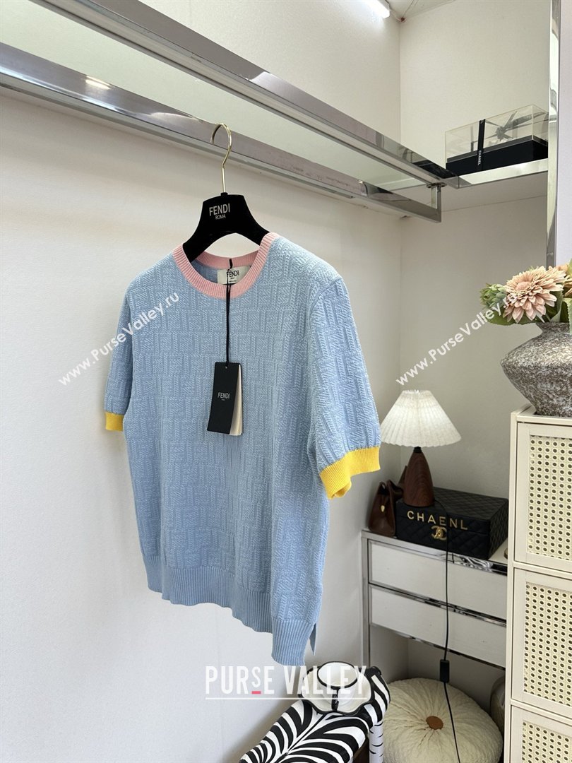 Fendi Knit FF T-shirt F041125 Blue 2026 (Q-26041125)