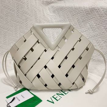 Bottega Veneta Medium Point Bag in Woven Calfskin White 2021 (MS-21091123)