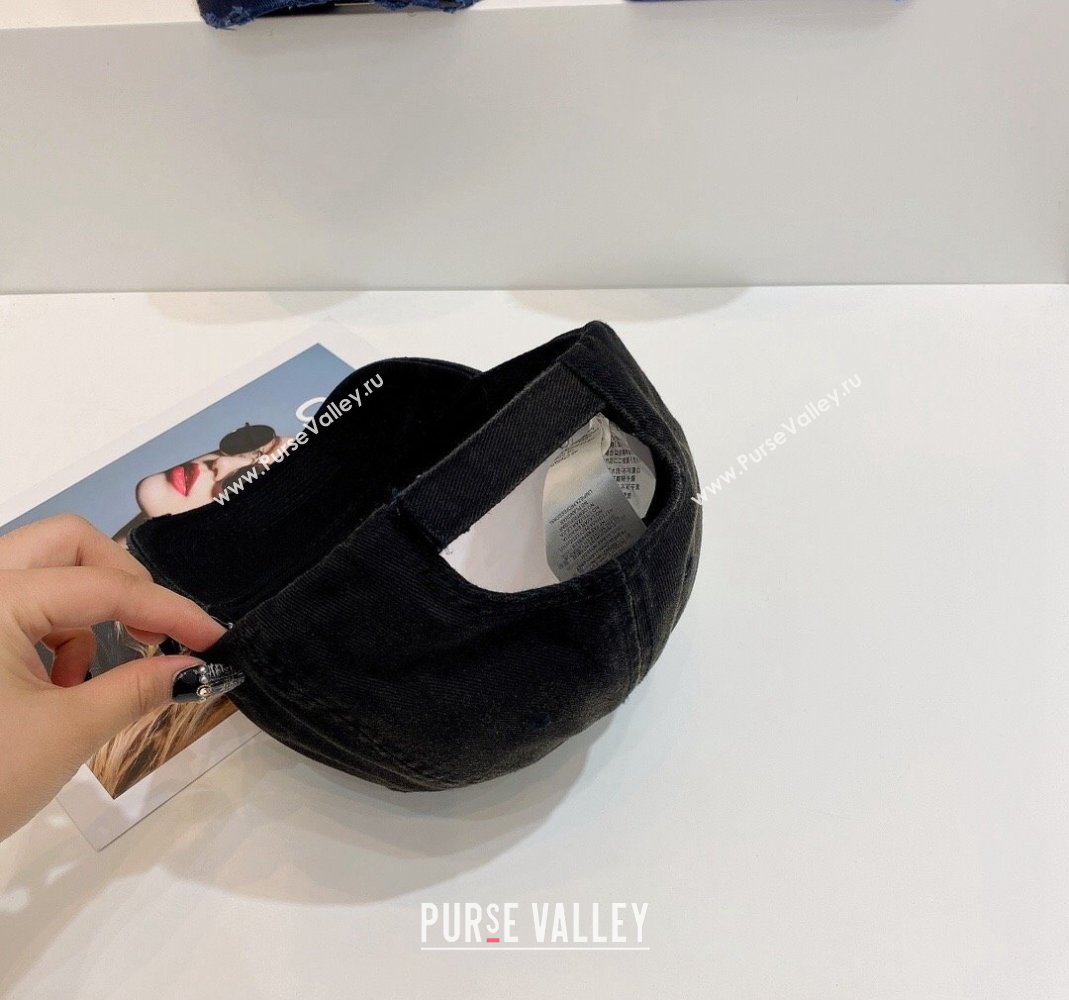 Balenciaga Distress Baseball Hat Black 2021 (MAO-21092971)