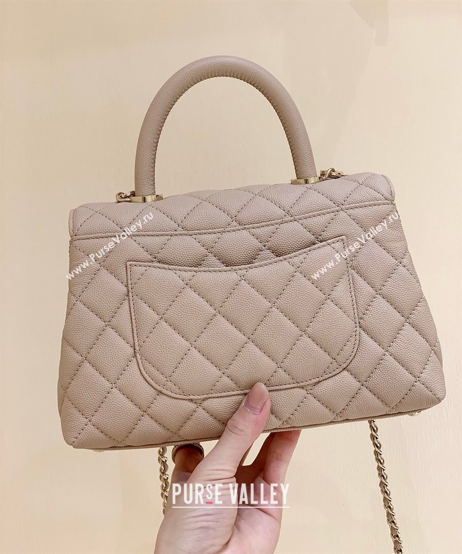 Chanel Small Flap Bag with Top Handle in Grained Calfskin A92990 Nude Pink 2025 Top Quality (SHUNY-25021102)