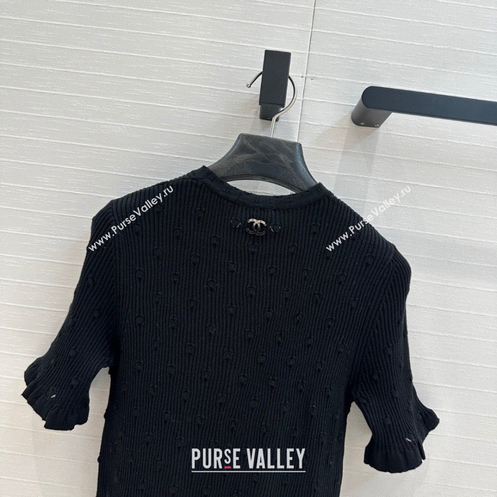 Chanel Short-sleeved Sweater CH031111 Black 2025 (Q-25031111)