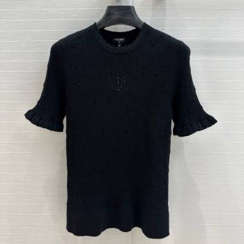 Chanel Short-sleeved Sweater CH031111 Black 2025 (Q-25031111)