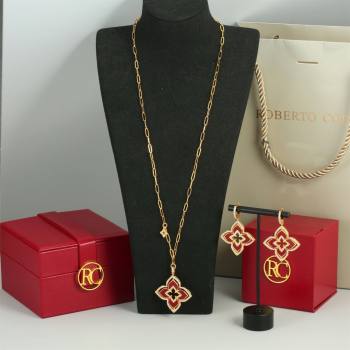 Roberto Coin Earrings/Necklace R031209 Gold/Red 2025 (YF-25031209)