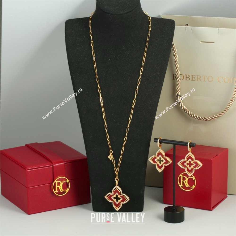 Roberto Coin Earrings/Necklace R031209 Gold/Red 2025 (YF-25031209)