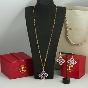 Roberto Coin Earrings/Necklace R031210 Gold/Blue 2025 (YF-25031210)